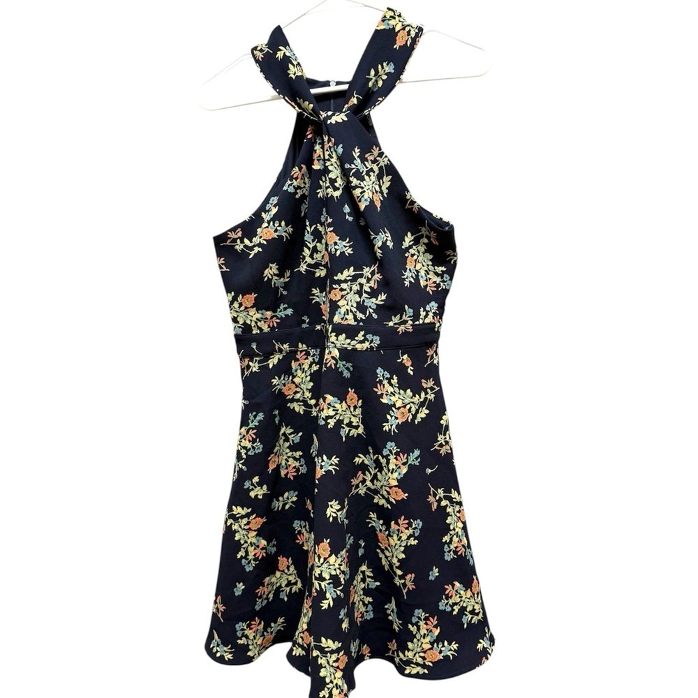 2/$30 - 19 Cooper - Navy Floral Halter Mini Dress Size Medium